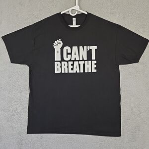 Suna BLM "I Can't Breathe" Men's T-shirt Size 2XL Black 100% Cotton